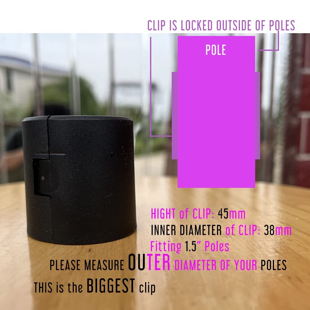 8 Pair 2 Set Shelf Pole Lock Clips Solid Plastic 38mm Wire Shelf Replacement ...