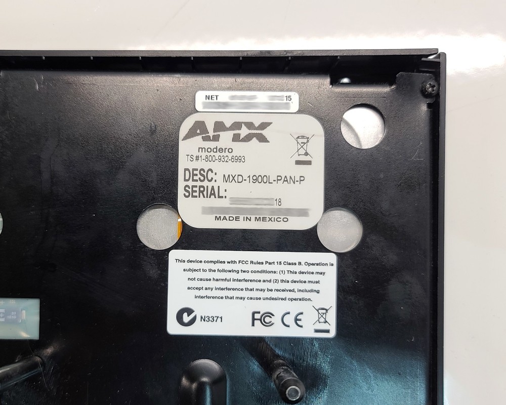 AMX MXD-1900L-PAN-P Modero Wall Mount Touch Panel