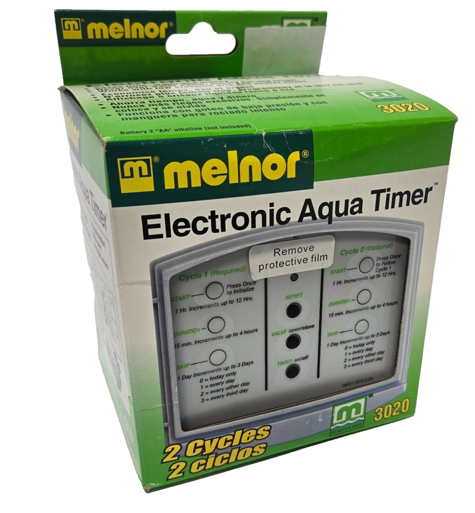 Melnor 3020 Electronic Aqua Timer 2 Cycle Programmable Water Hose Timer