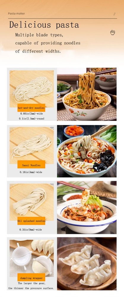 110V Electric Fresh Pasta Maker Machine Noodle Rollers Cutter Pasta Makers