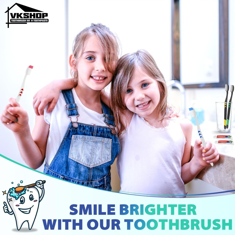 Disposable Toothbrush with Toothpaste, 12 Pack Individually Wrapped Travel To...