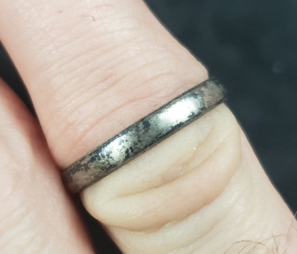 World War II Soldier Trench Art Ring Silver Quarter