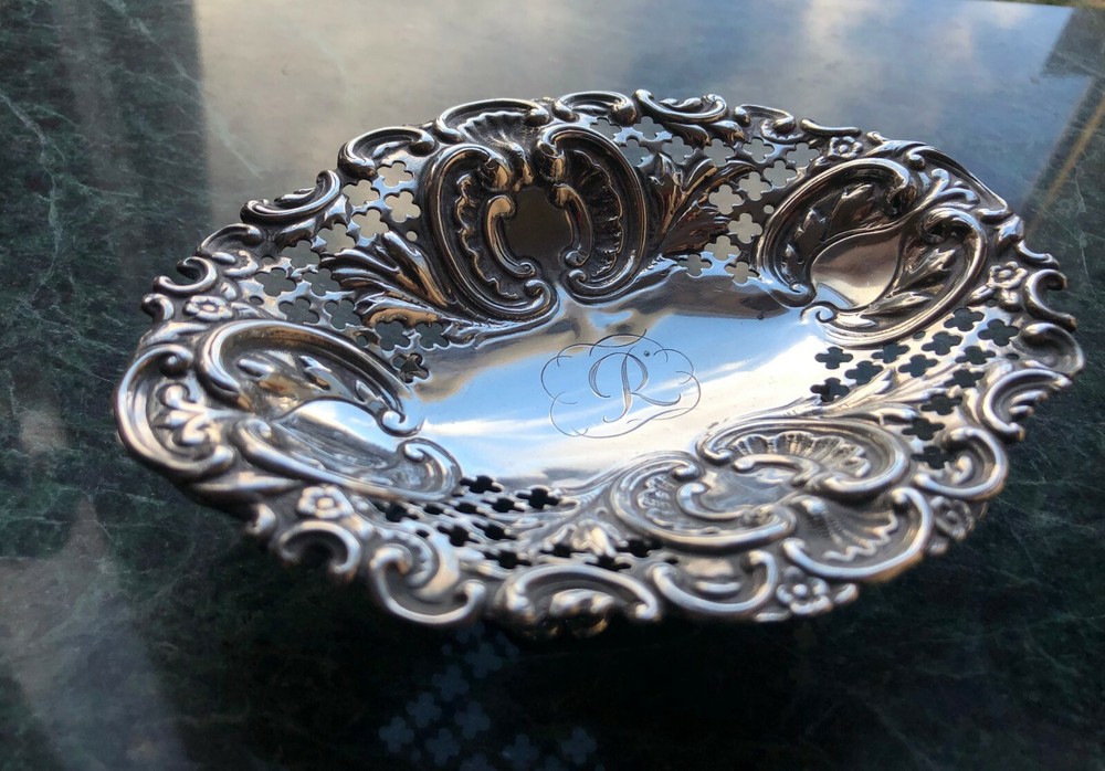 Antique Victorian Solid Silver Matching Pair of Dishes Hallmarked 1892