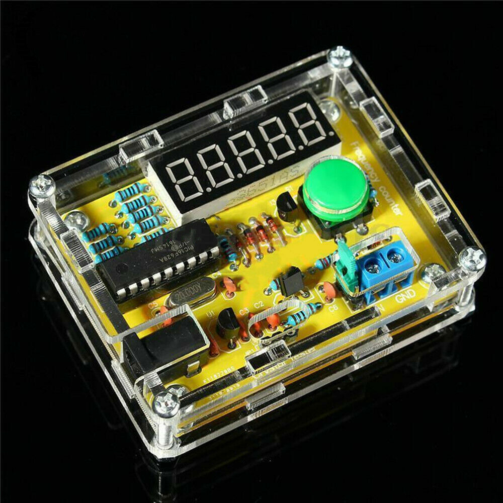Crystal Oscillator Freq Counter Meter Tester Kit + Case + Cable DIY Digital LED