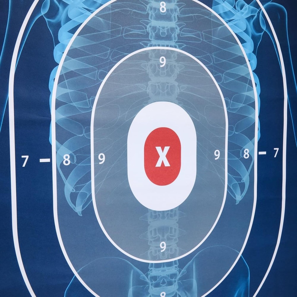 50 Pack Human Silhouette Large Paper Shooting Range Targets - Multicolor