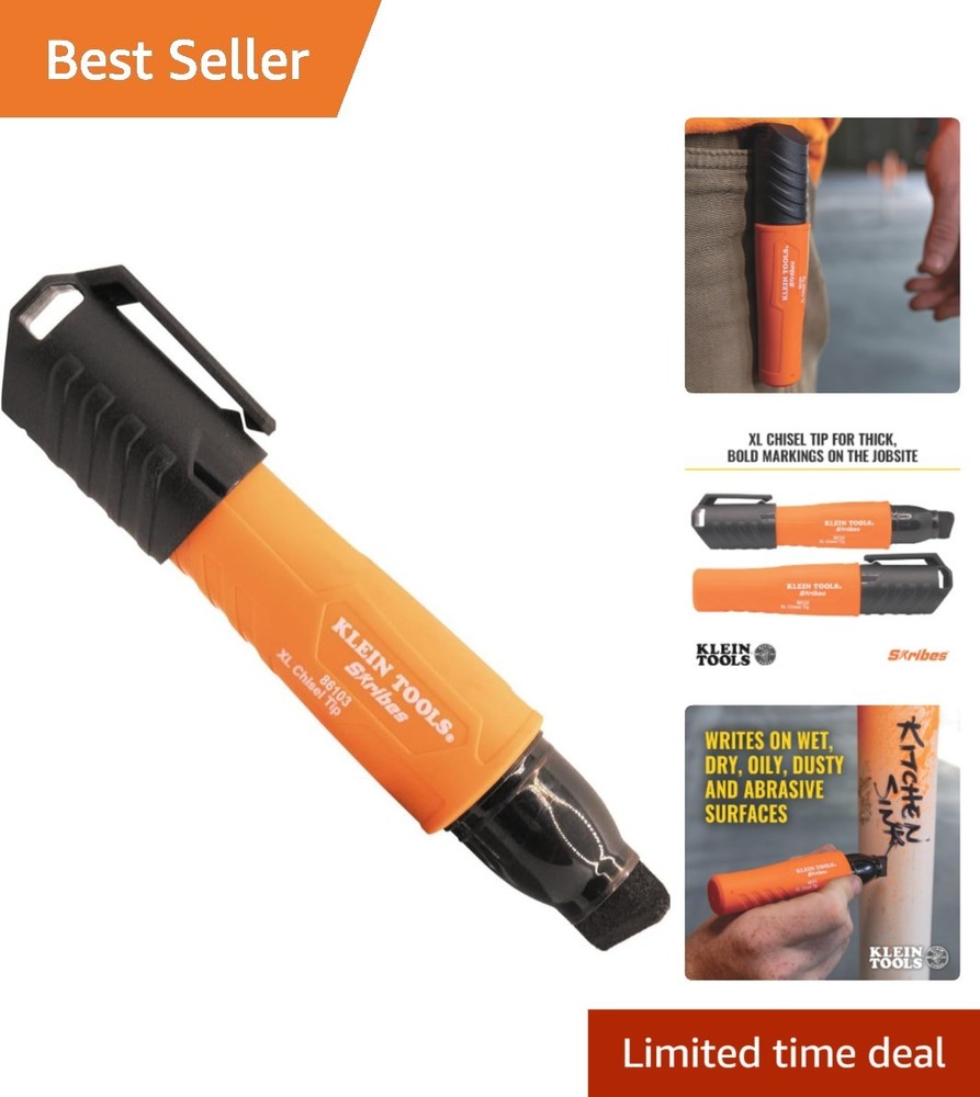 Heavy-Duty Black Permanent Marker - Skribes XL Chisel Tip for Professionals