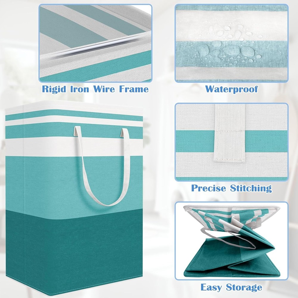 3-Pack Laundry Basket Freestanding Waterproof Laundry Hamper Collapsible Tall
