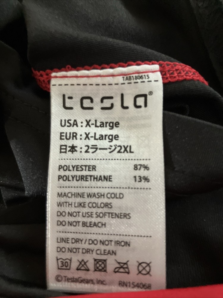 Tesla Logo Spellout Performance Underwear Thermal Compression Black Men's XL