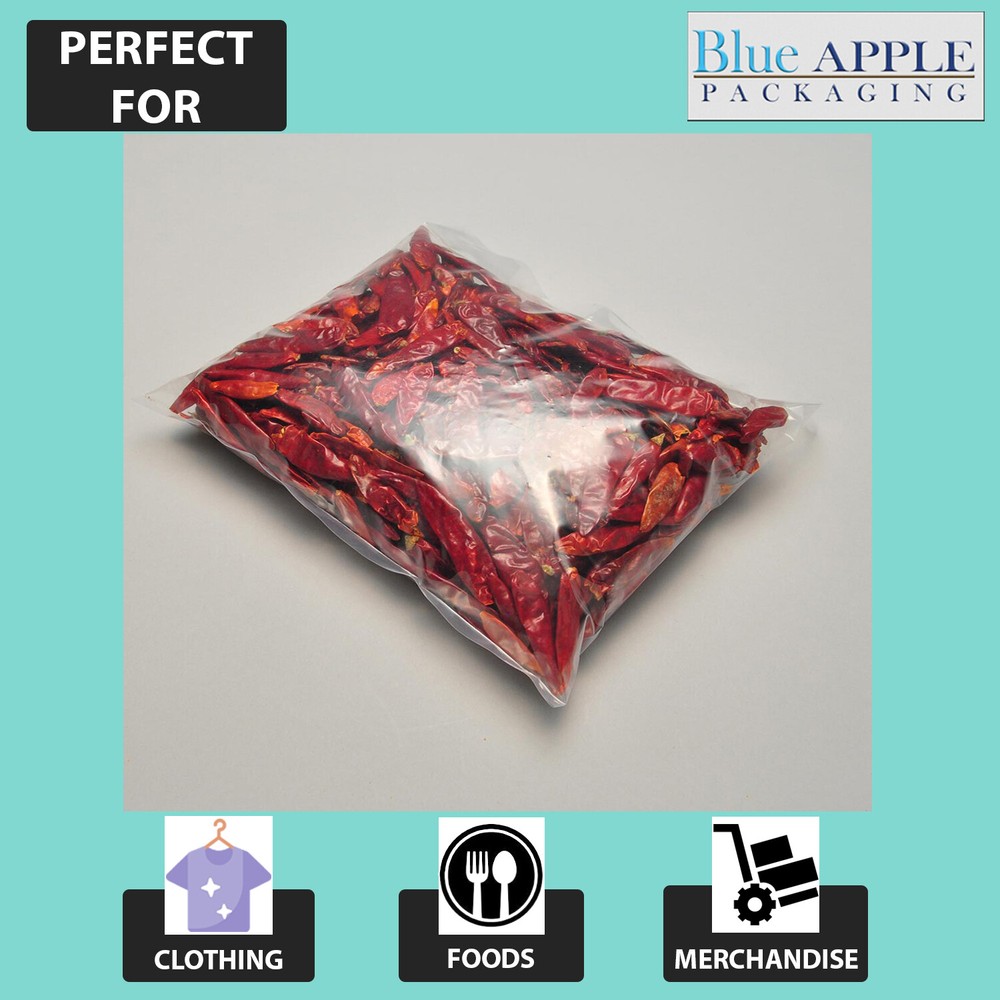 Multiple Sizes Clear Poly Bags 2Mil Flat Open Top Plastic Packaging Packing LDPE