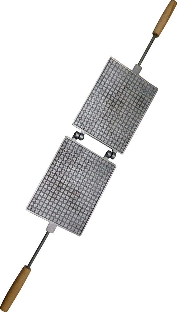 RECTANGULAR ALUMINUM WAFFLE IRON FOR WAFFLE ROLLS MAKING ON THE STOVE