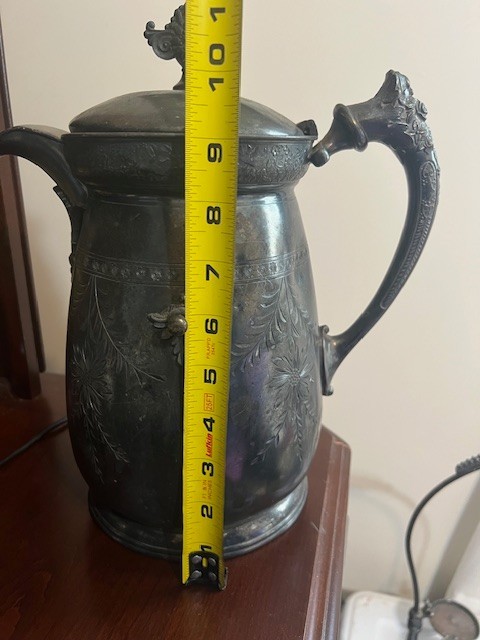 Vintage Silver Plated Tilting Pitcher with cup