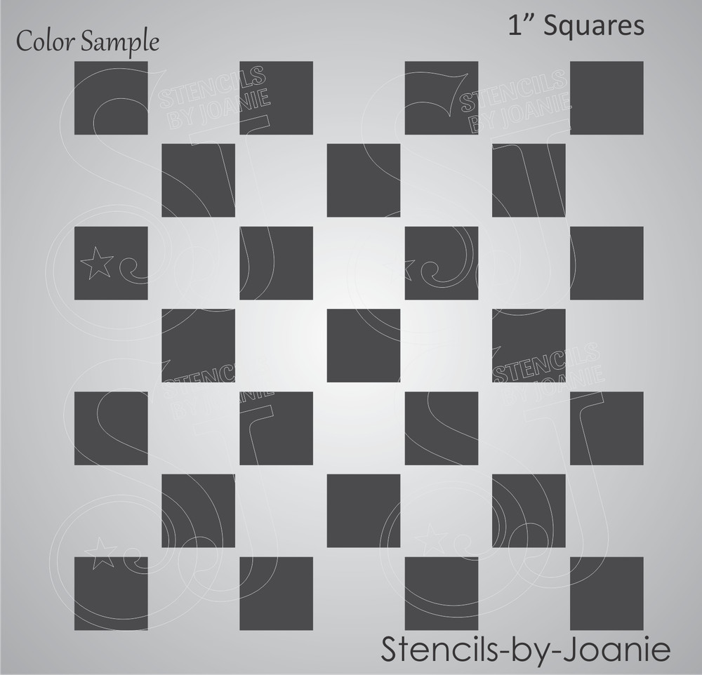 Stencil 1" Square Blocks Check Shapes Craft Pattern Template DIY Game Board Sign