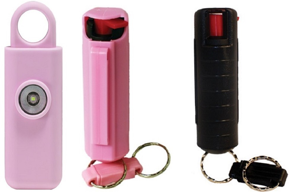 130 DB LED Strobe light Pull Pin Personal Alarm w/Hard case Pepper Spray Combo