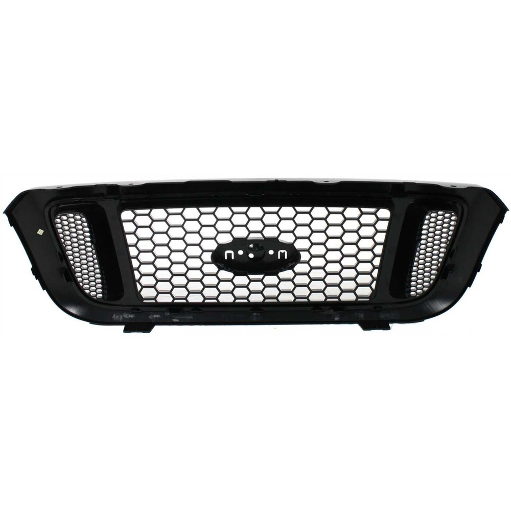 Grille For 2004-2005 Ford Ranger Textured Black Shell w/ Silver Insert Plastic
