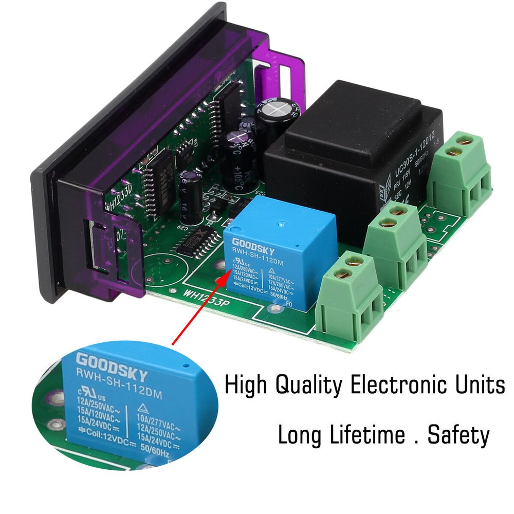 10A 110V Digital Temperature Controller Temp Sensor Thermostat Control Relay