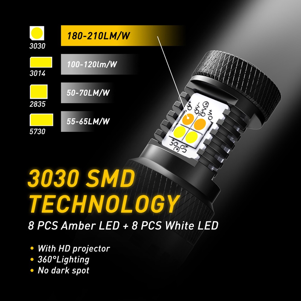 AUXITO 1157 LED Turn Signal Light Bulbs Switchback Amber White Anti Hyper Flash