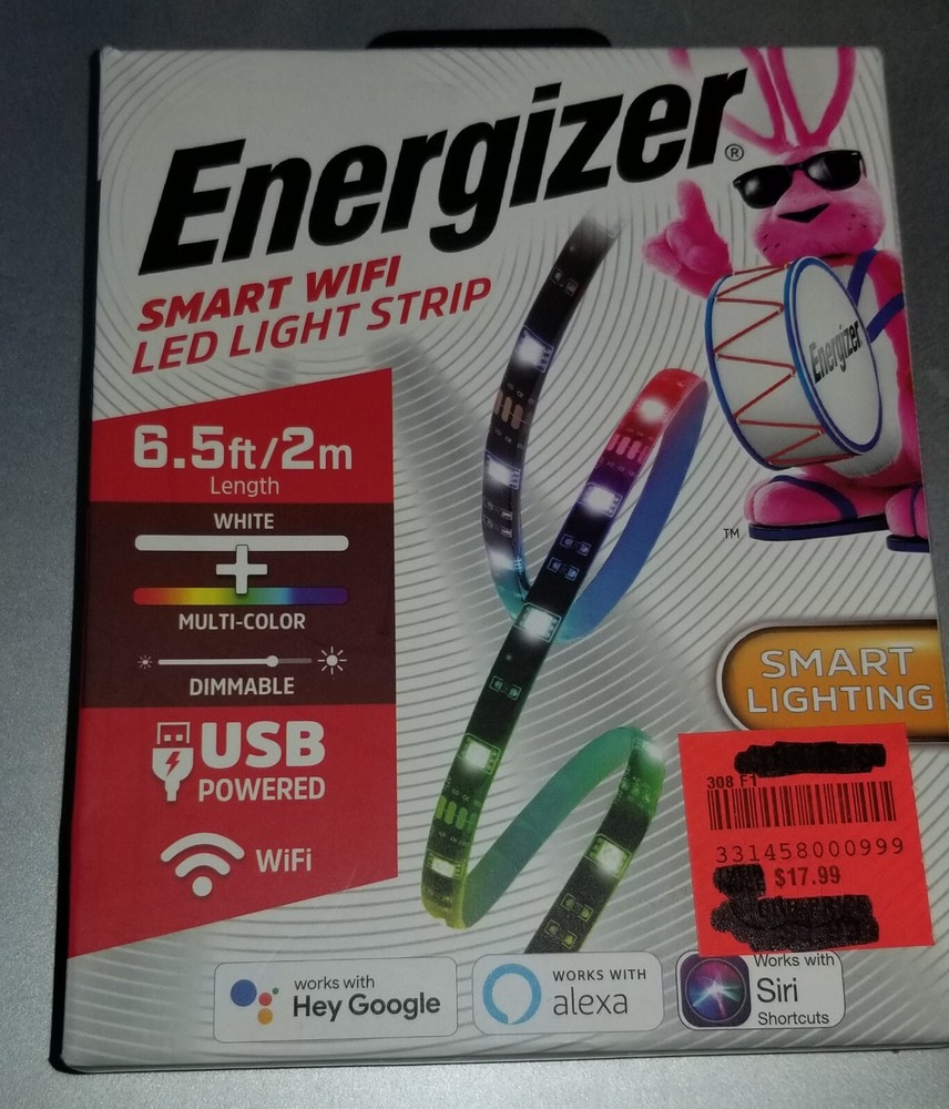 Energizer Smart WiFI LED LIGHT STRIP 6-1/2 FT. Multicolor Dimable LEDLight Strip
