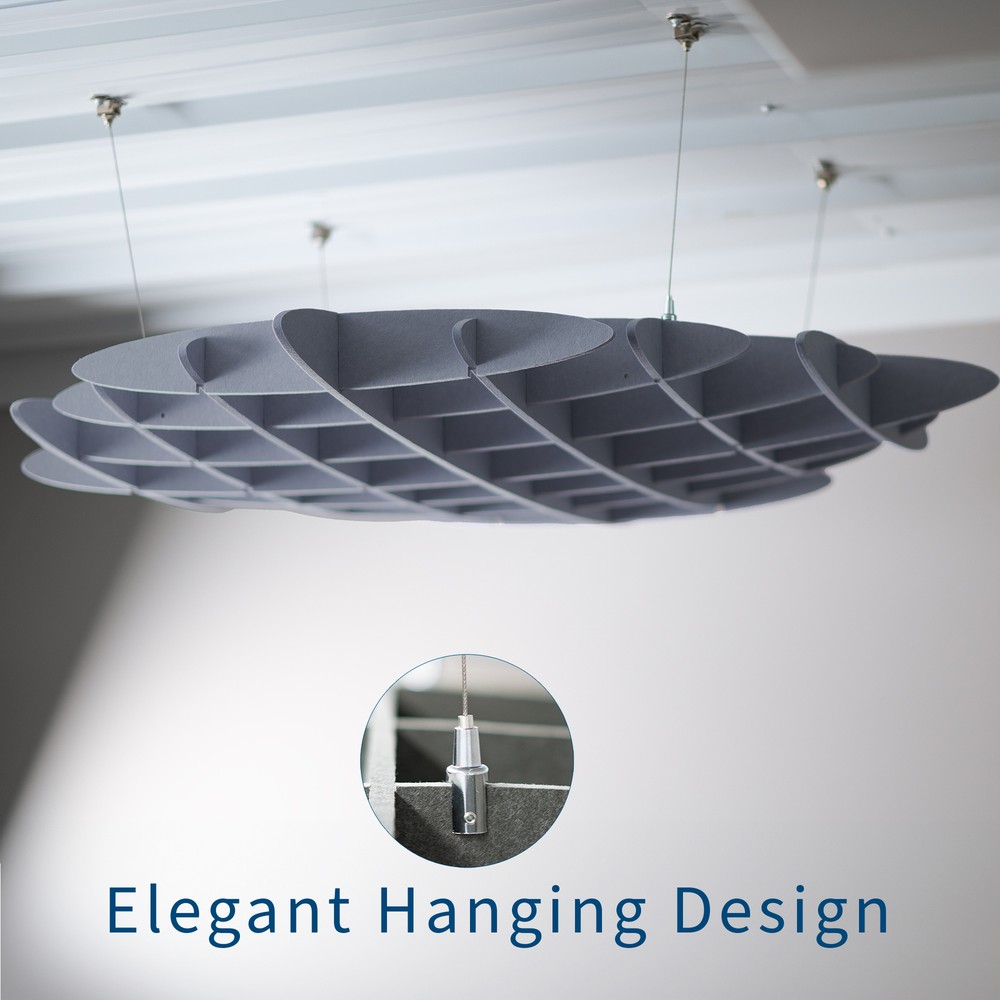 VIVO Dark Gray Acoustic Ceiling Waffle Panel