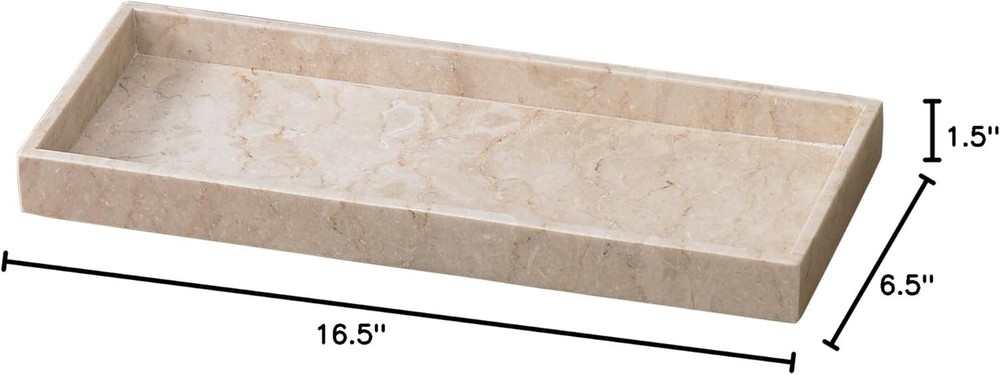 Creative Home Natural Java Marble Tray Handcrafted Stone Organizer for Beige