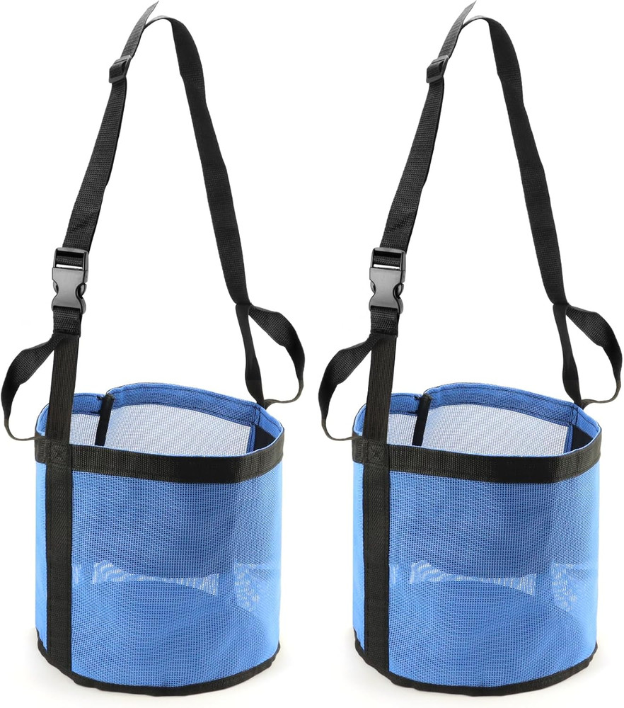 2 Pack Horse Feed Bag for Grain - Durable Mesh Grain Feeder with Adjustable Stra