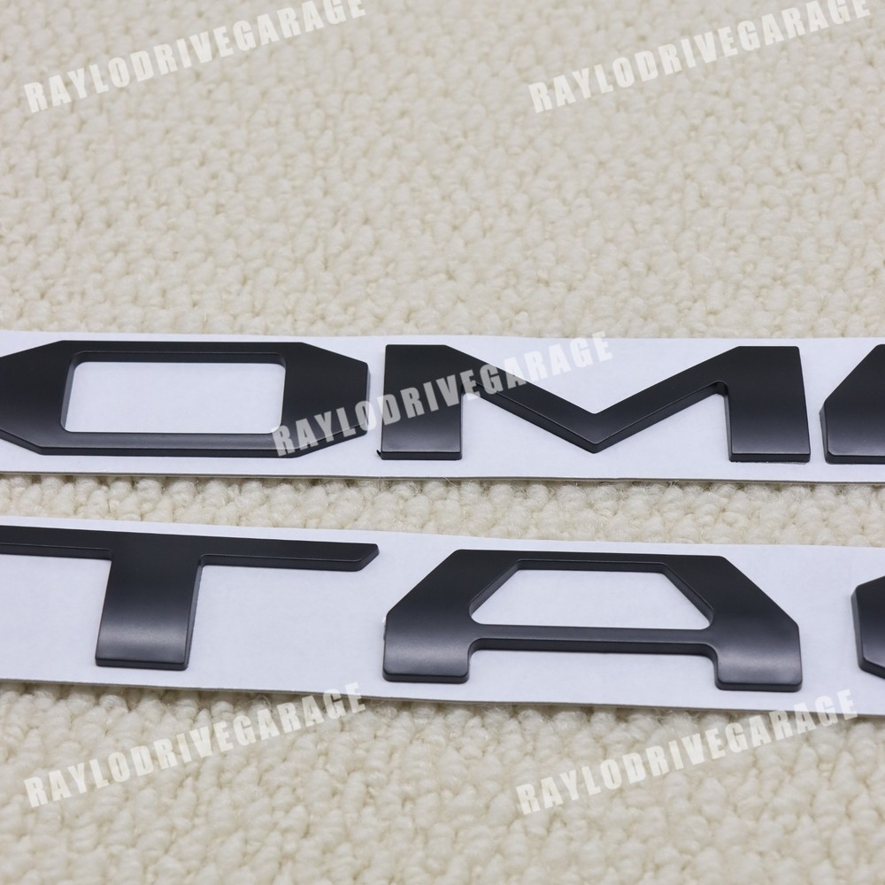 3D Raised Tailgate Insert Letters For 2016-2023 Tacoma Matte Black Emblem Badge