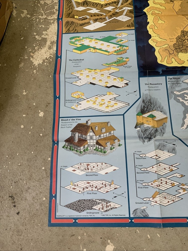 TSR Ravenloft Forbidden Lore Map Only 1992