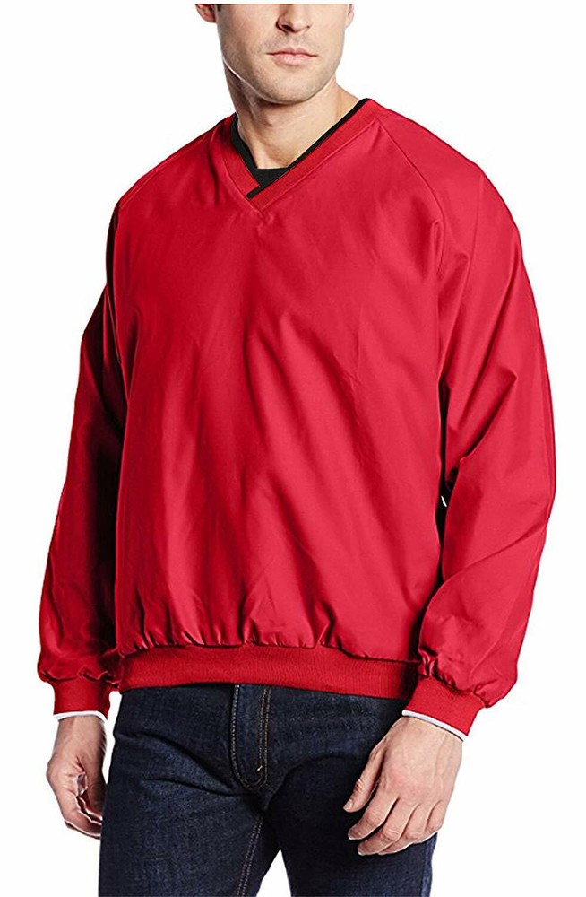 White Bear Microfiber Windshirt Pullover Long Sleeve V-Neck Golf Wind Shirt 5150