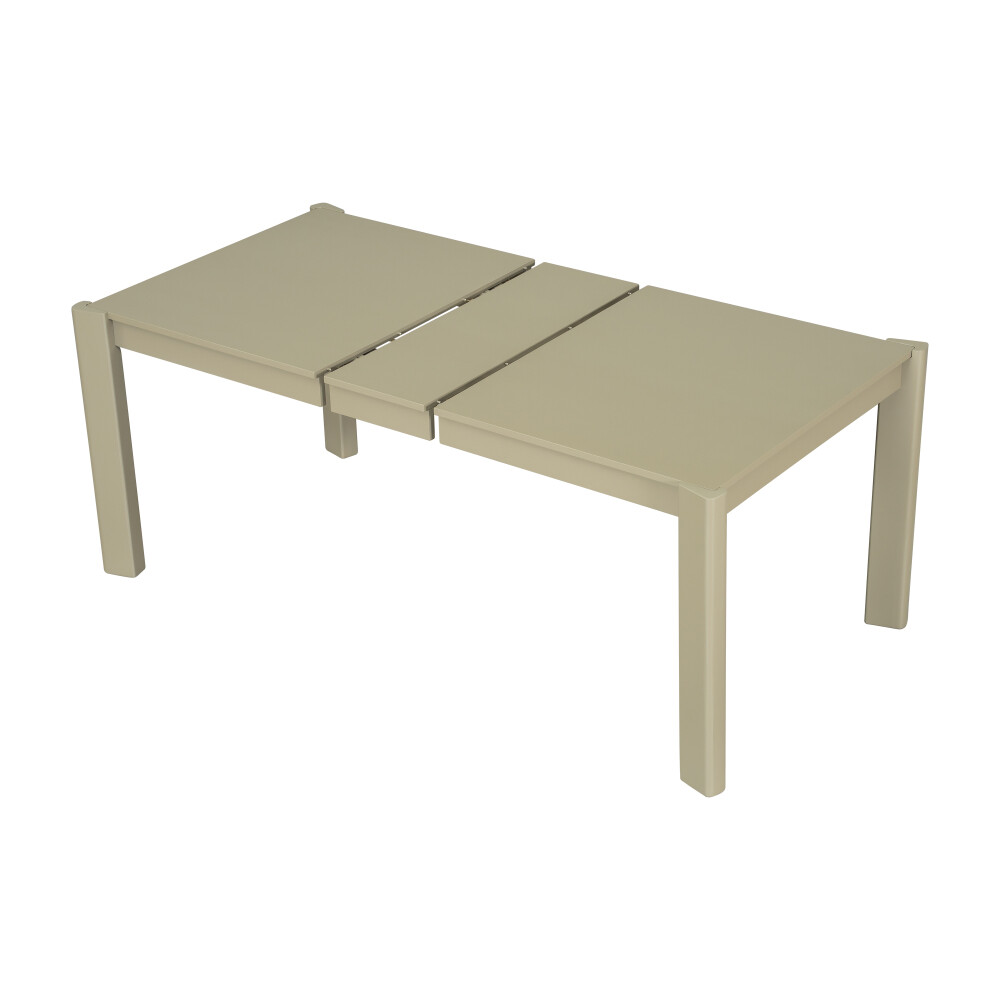 Champagne 59-73" Extendable Table Dining Set, Solid Wood Rattan Chairs