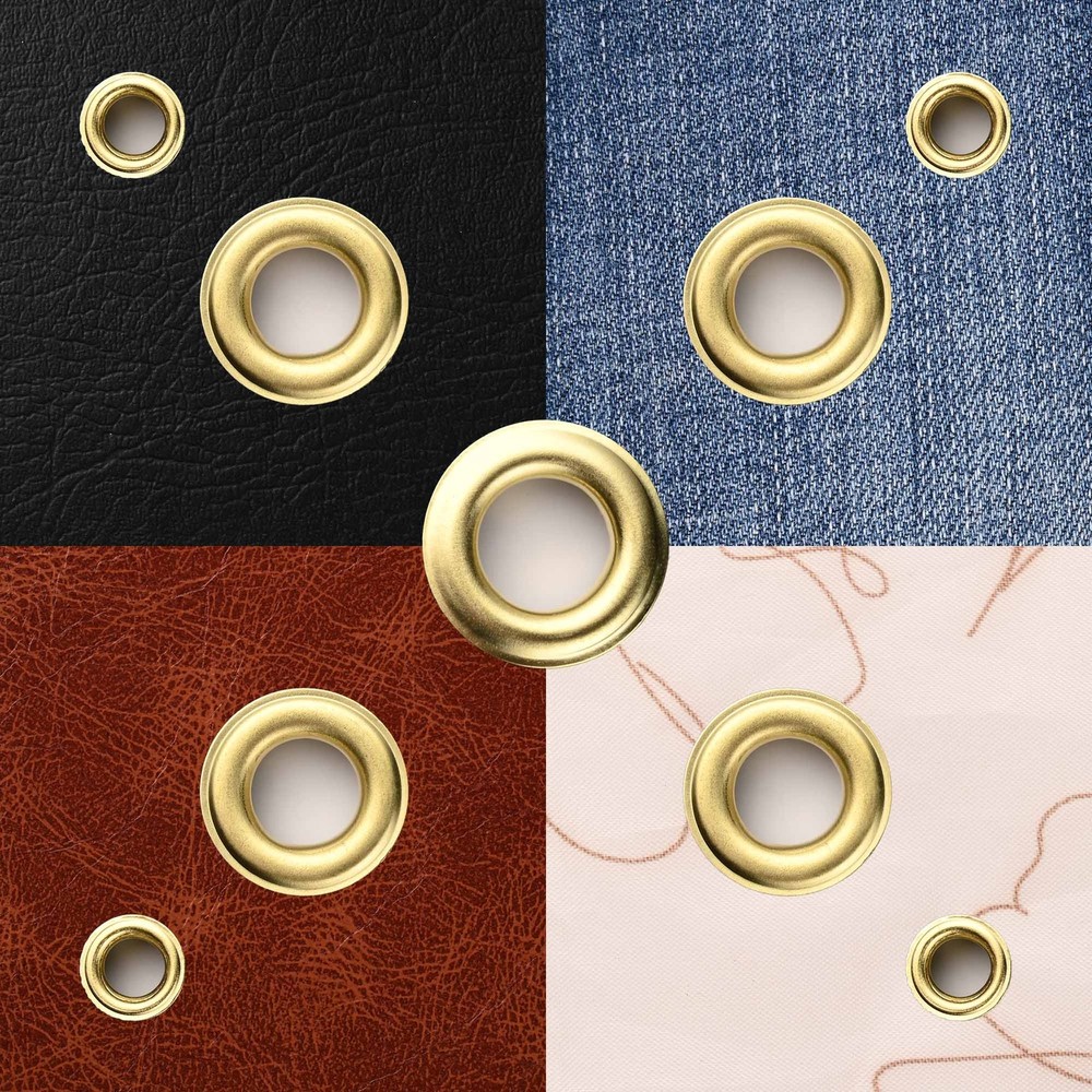 Yescom 500 sets Grommet Kit 3/8 inch Size #2 Solid Brass Eyelets Washers