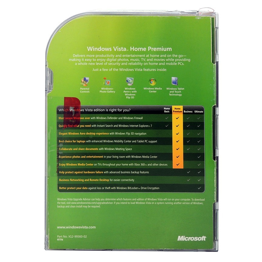 Microsoft Windows Vista Home Premium DVD Full Version NEW