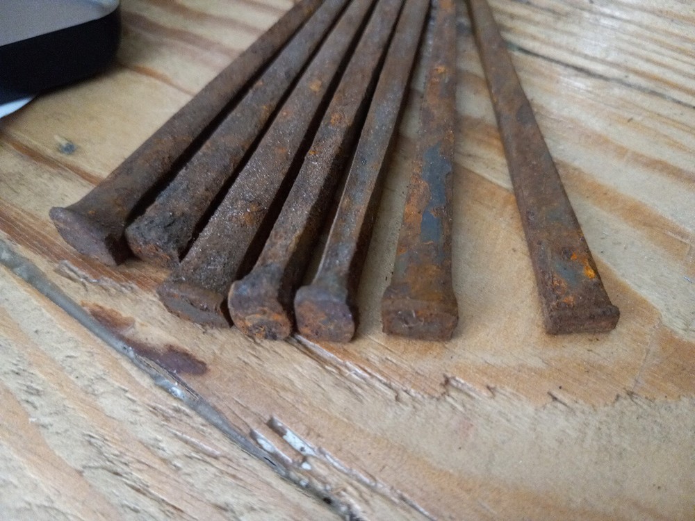 Antique Iron Nails W Rectangle Heads 50
