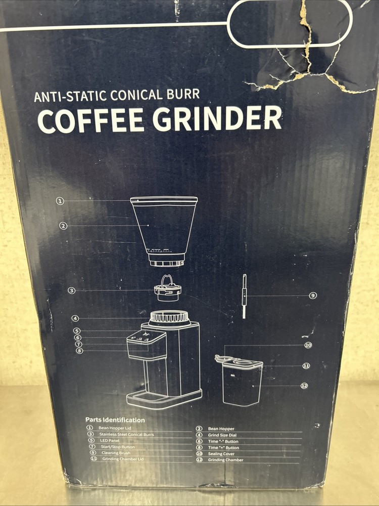 Anti-static conical burr COFFE MAKER CG203A 48 Settings Electronic Timer