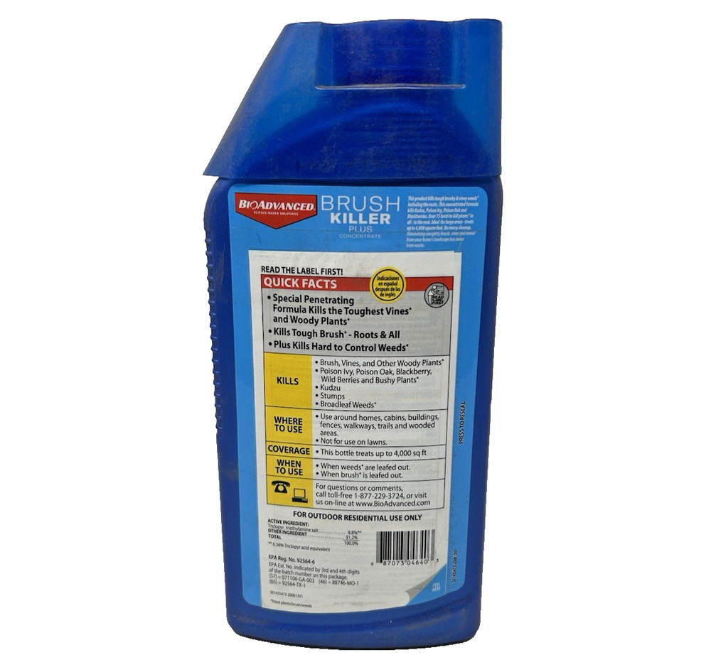 BioAdvanced 32 oz Brush Killer Plus Liquid Concentrate Kills Poison Ivy 1-PACK