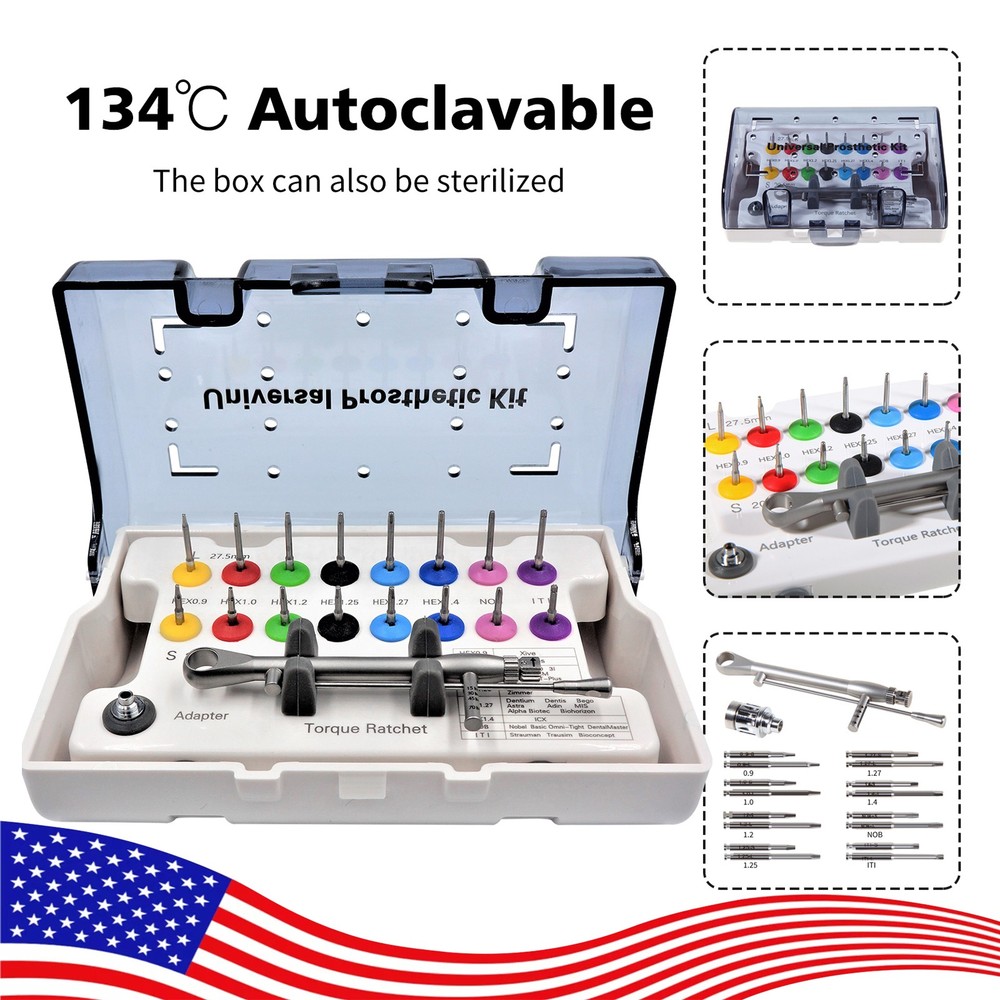 Universal Implant Screwdriver Latch Driver Torque Wrench Prosthetic Kit
