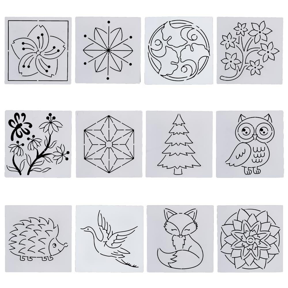 Sashiko Stencil Christmas Tree Embroidery Patterns Stencils for Drawing Sashi...