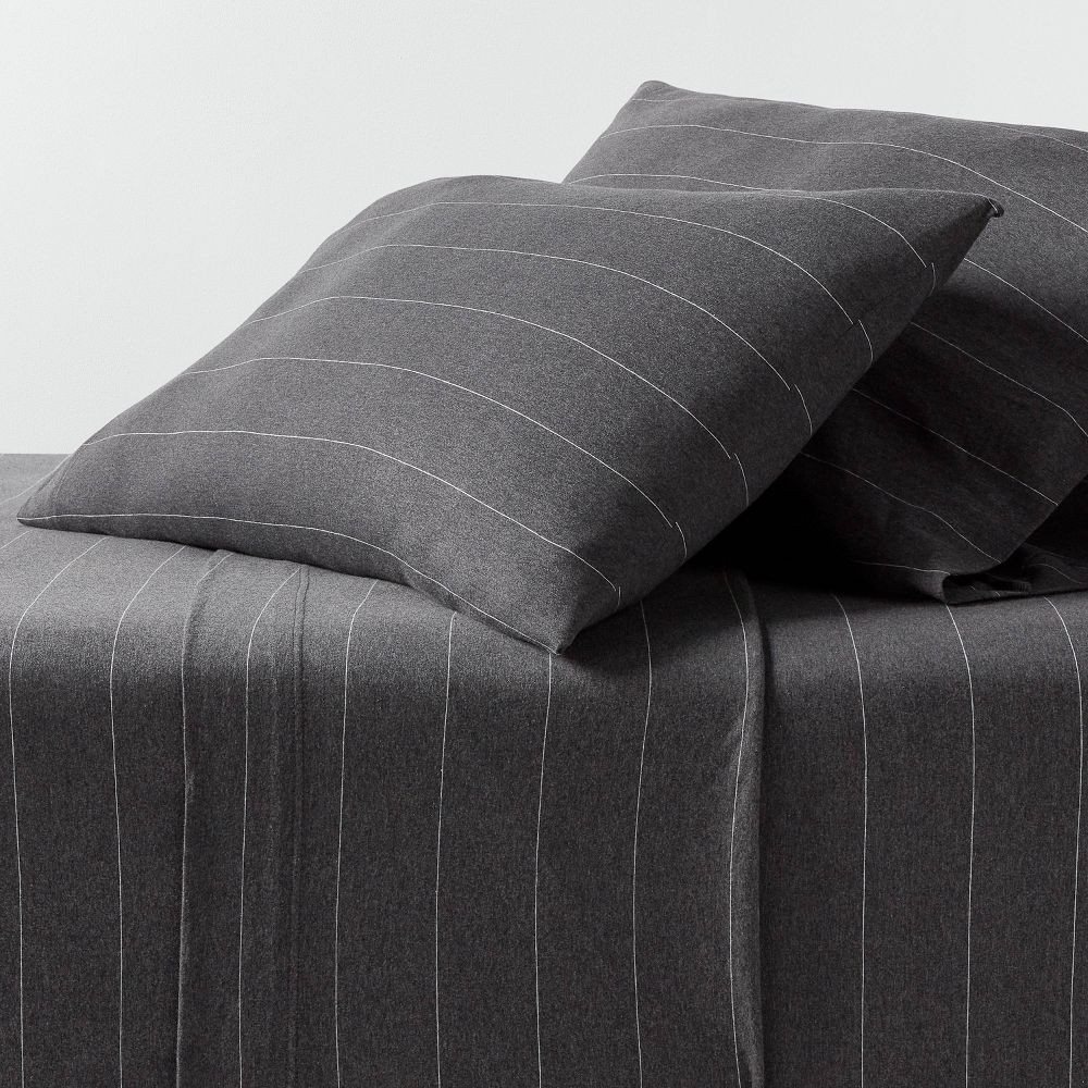 Full Cotton Jersey Sheet Set White Striped - Threshold