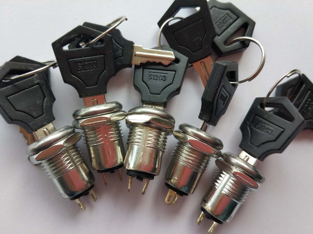 10pcs Key Switch ON/OFF Lock Switch KS-01