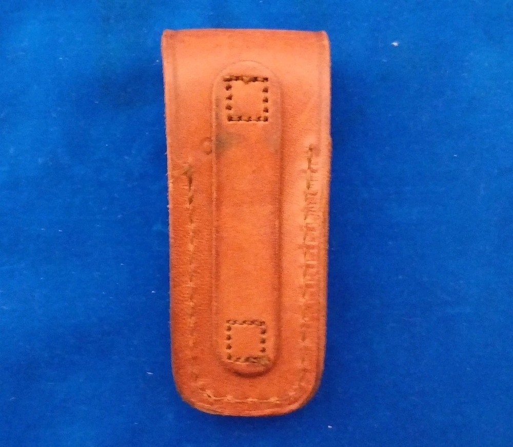 SCHRADE TAN LEATHER SHEATH ONLY - FOR 4" FOLDING KNIFE -