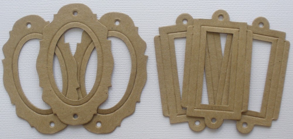 *EMBOSSED DECORATIVE BOOKPLATES* - Frames Bare Chipboard Die Cuts - 2 Styles