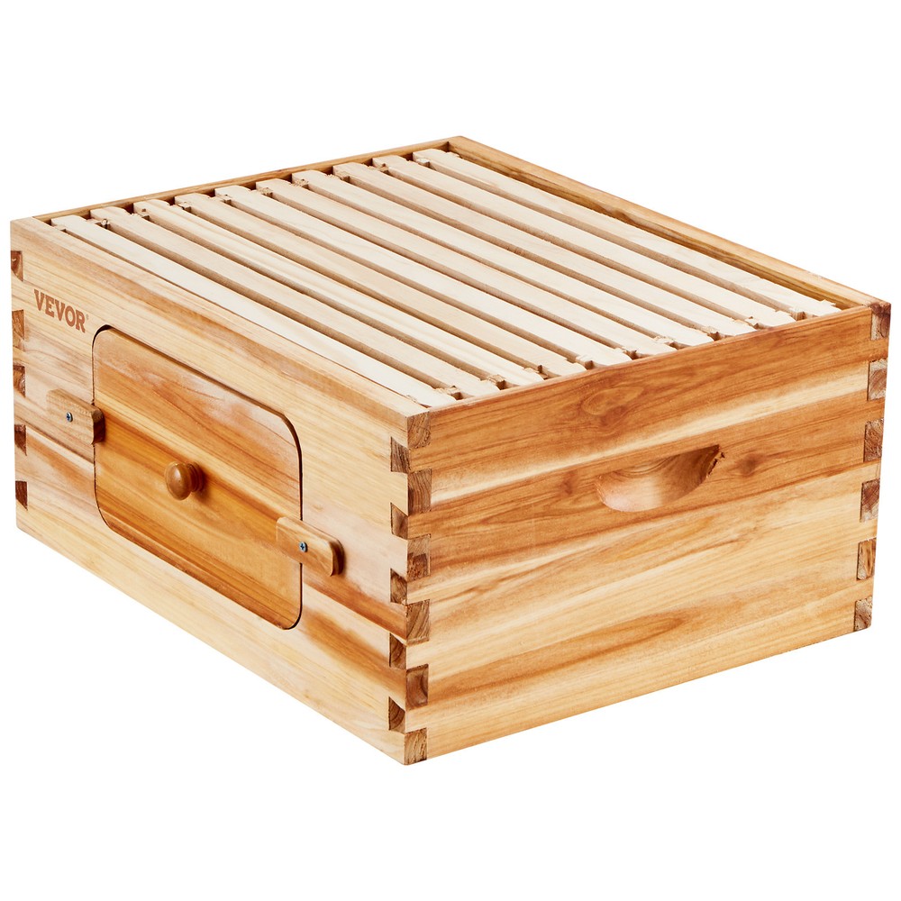 VEVOR Bee Hive Langstroth Deep Beehive Kit 10 Frames Acrylic Bee Windows