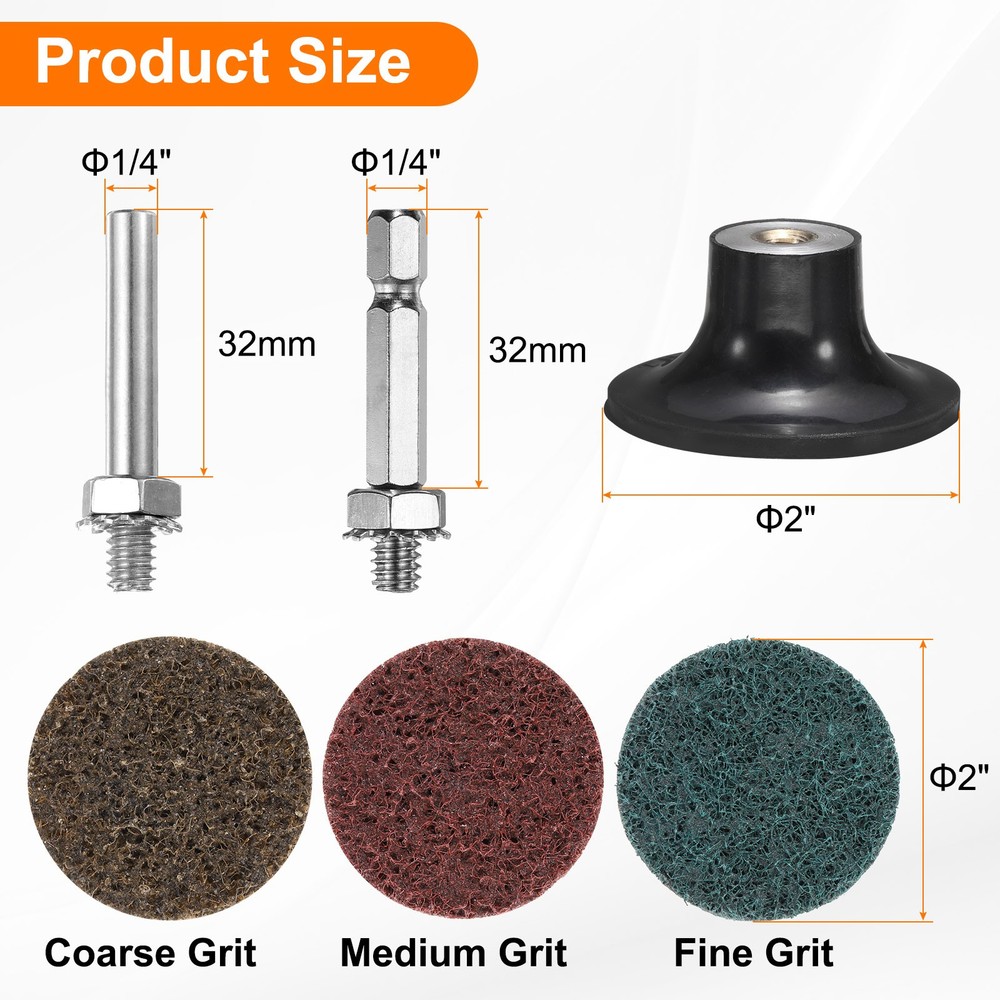 27pcs Quick Change Discs Set 2" Roll Lock Sanding Discs Coarse/Medium/Fine Grits