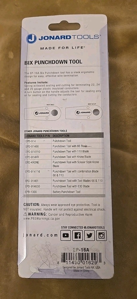 Jonard Tools Ep-16A Punchdown Tool Bix