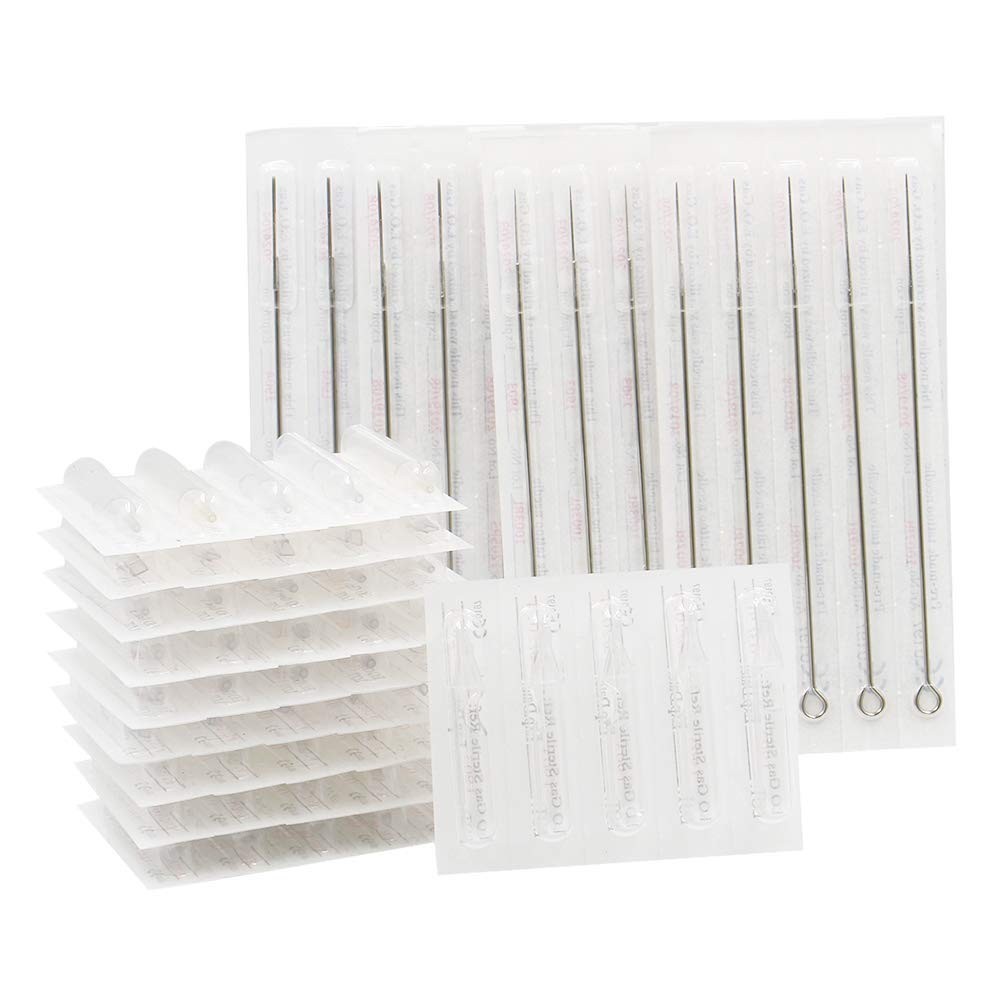 100pcs Tattoo Needles & Tips Set - Sterilized, Disposable for Professional Use