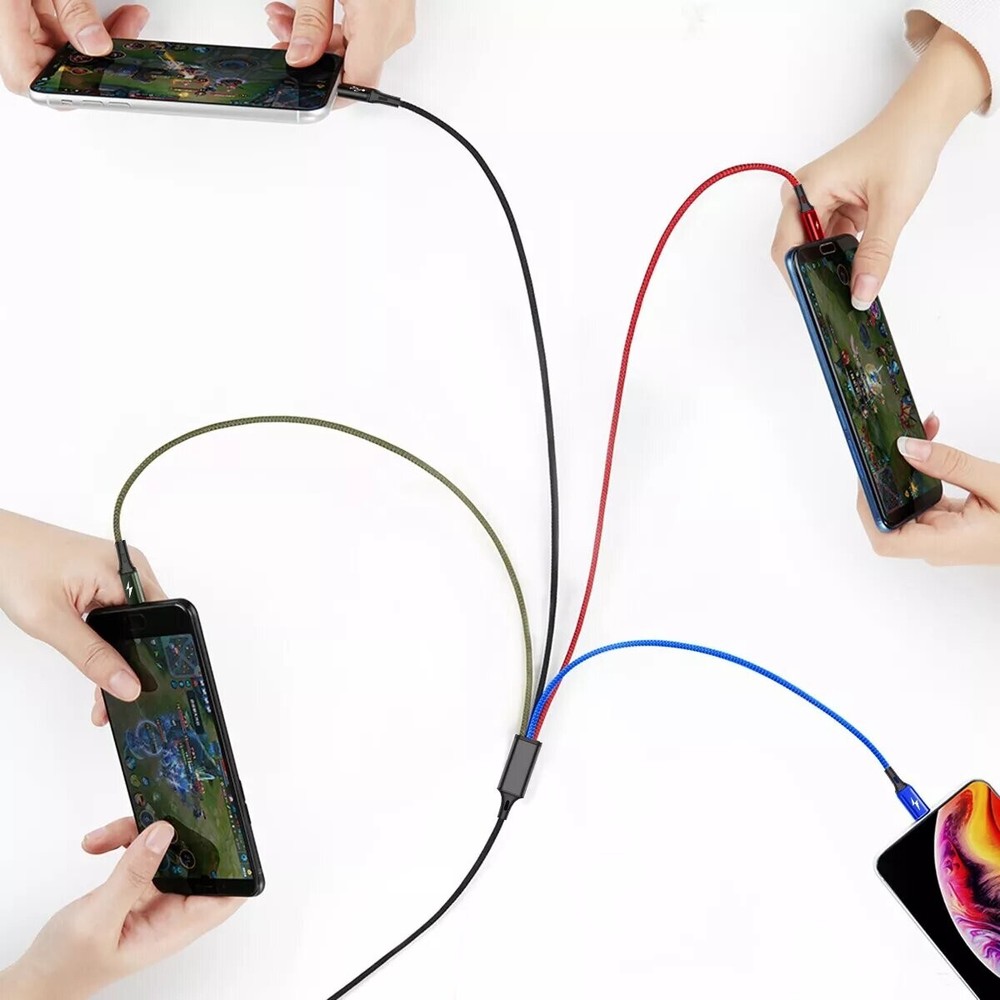 4 in 1 Multi USB Charging Cable Fast Charger Cord For iPhone/Type C/Micro USB