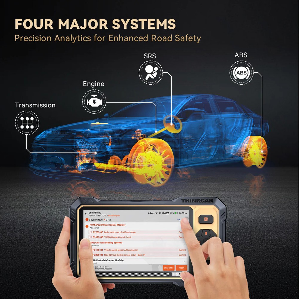 ThinkScan 662 Auto OBD2 Diagnostic Scan Tool Scanner 4-System ABS ECM TCM SRS