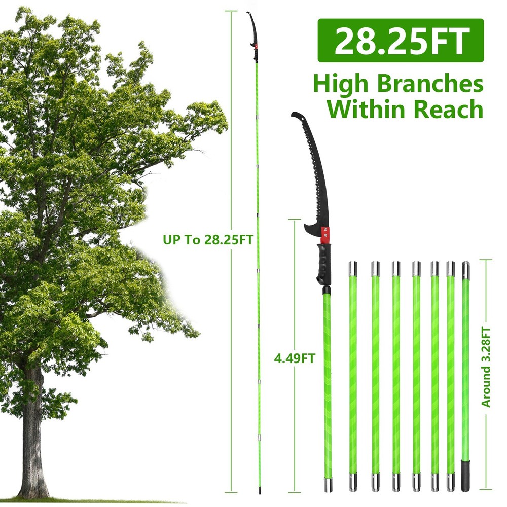 Long Manual Pole Saw Extendable Tree Pruner Portable Pole Saw Pruner Pole Tool