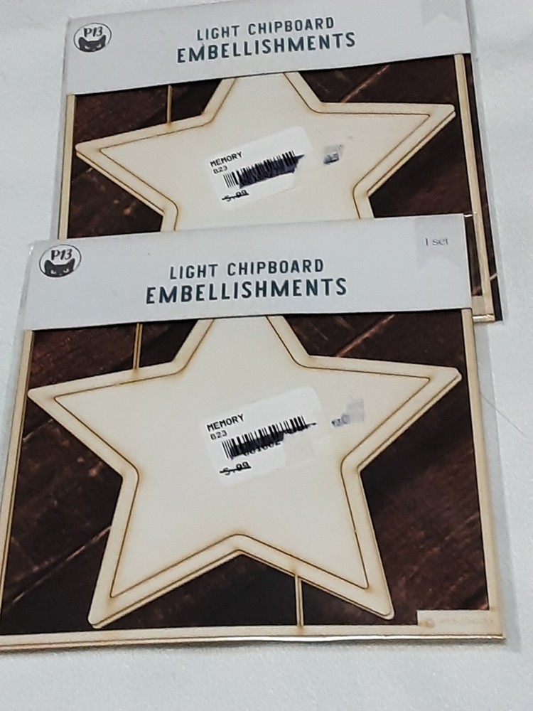 P13 Light Chipboard Embellishments Bundle 10assorted medium & large sizes