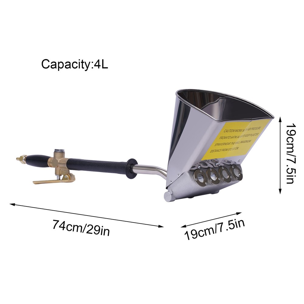4-Jet Stucco Sprayer for Mortar and Plaster - Efficient Wall Application