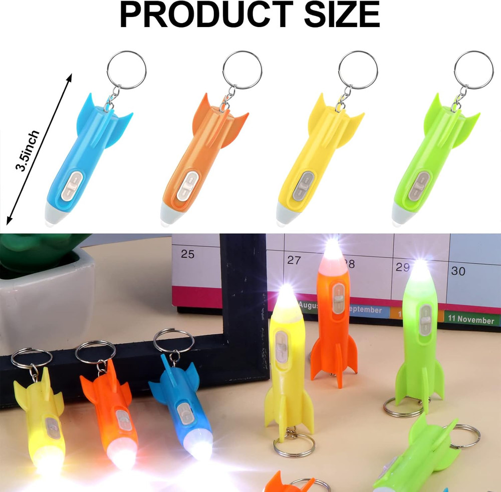 48 PCS Helicopter Mini Flashlight Keychain, Rocket LED Flashlight, Mini Flashlig