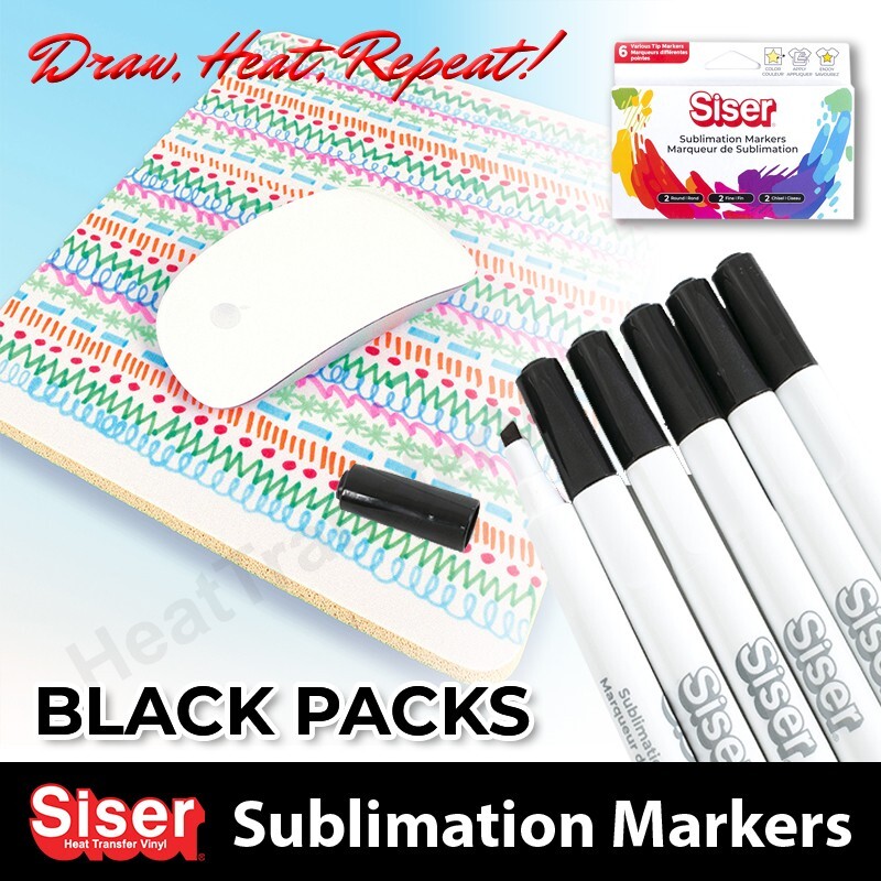 Siser Sublimation Markers- Black Pack (Round Tip)